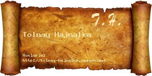 Tolnay Hajnalka névjegykártya